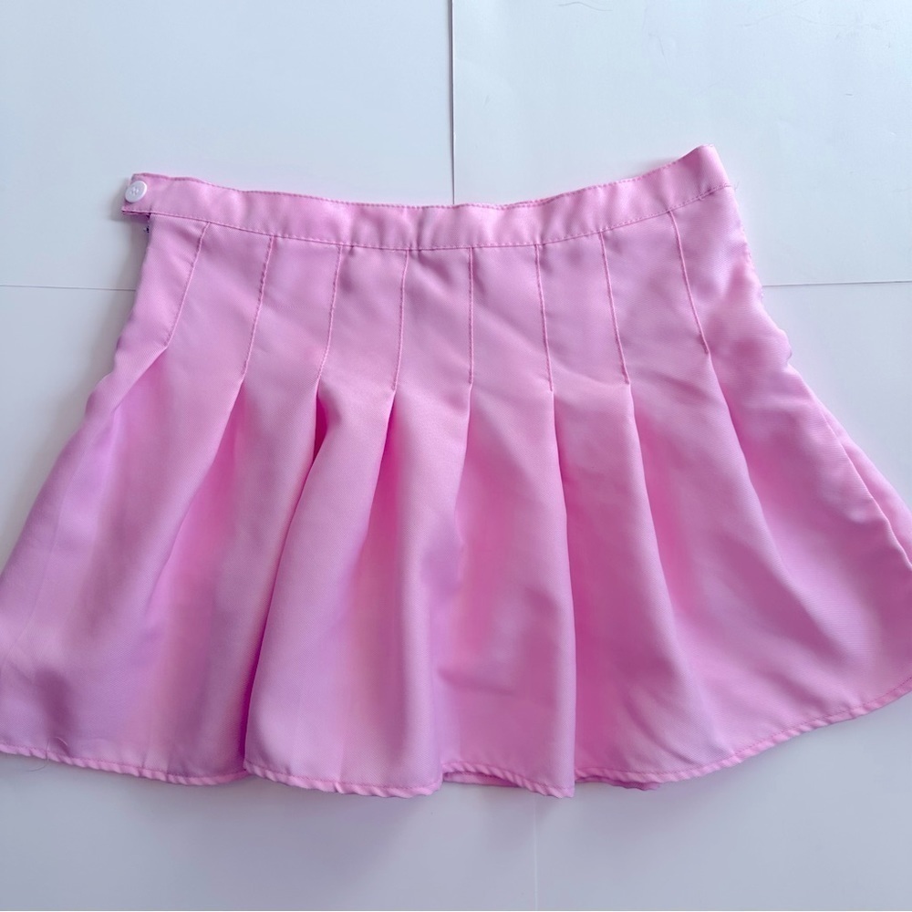 Y2K PINK PLEATED MINI SKIRT WITH BUILT IN SHORTS